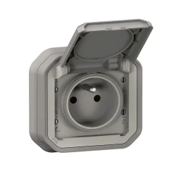Legrand Prise de courant étanche à encastrer Plexo gris 16A, 250V - 070031L -