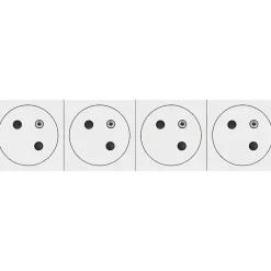 Legrand Prise Encastrable-Prise de courant 4 X 2P+T surface Mosaic Link - 8 modules - 4 postes - Blanc