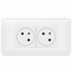 Legrand Prise deux pôles + terre Mosaïc en saillie, lot de 2