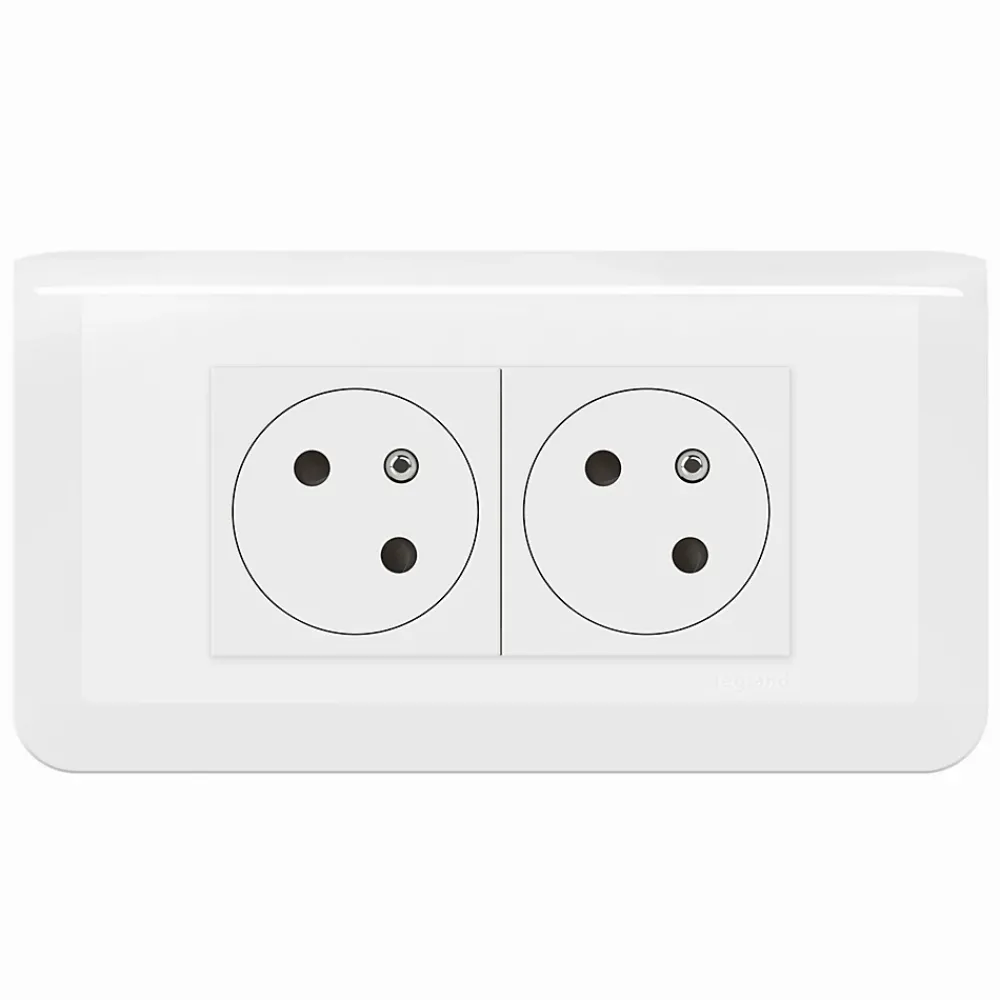 Legrand Prise deux pôles + terre Mosaïc en saillie, lot de 2