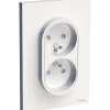 Schneider Electric Prise double avec terre complète Odace blanc