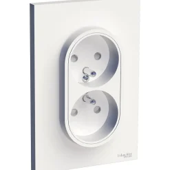 Schneider Electric Prise double avec terre complète Odace blanc