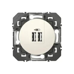 Legrand Prise double USB-A Dooxie blanc carrée
