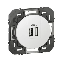 Legrand Prise double USB-A Dooxie blanc carrée