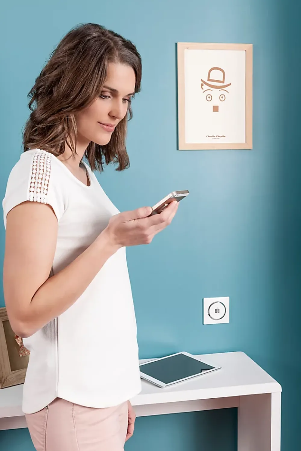 Legrand Prise double USB-A Dooxie blanc carrée