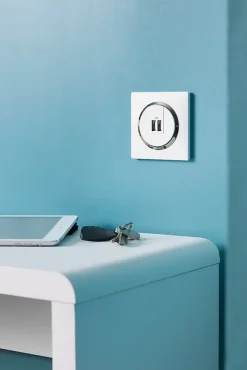 Legrand Prise double USB-A Dooxie blanc carrée