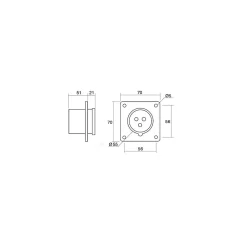 Ide Interrupteur Étanche-Prise Male Encastrable Tétrapolaire 32a 3p+n+t 380v - 5 Broches - étanche Ip44 -
