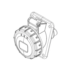 Ide Interrupteur Étanche-Prise Monophasé 16a 2p+t - Encastrable Sur Coffret - étanche Ip67 -
