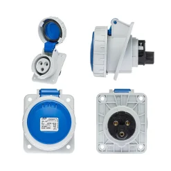 Ide Interrupteur Étanche-Prise Monophasé 16a 2p+t - Encastrable Sur Coffret - étanche Ip67 -