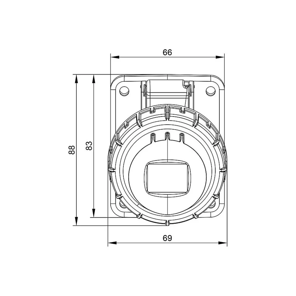 Ide Interrupteur Étanche-Prise Monophasé 16a 2p+t - Encastrable Sur Coffret - étanche Ip67 -