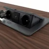 Cuisissimo Prise plan de travail NOXEN - Bloc 2 prises + 1 USB-A + 1 USB-C rétractable noir