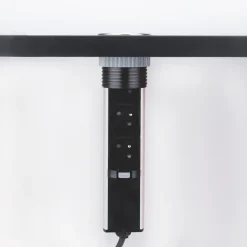 Cuisissimo Prise Encastrable-Prise plan de travail SKY - Bloc 3 prises + 2 USB-A rétractable inox et noir