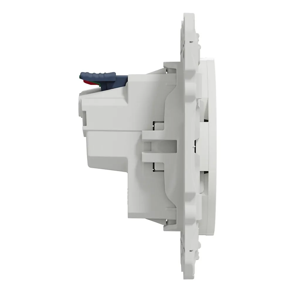 Schneider Electric Prise 2 pôles + terre affleurante connexion rapide Odace blanc