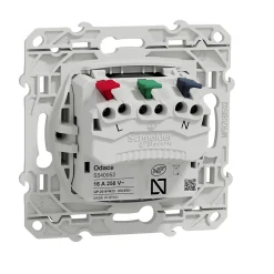 Schneider Electric Prise 2 pôles + terre affleurante connexion rapide Odace anthracite