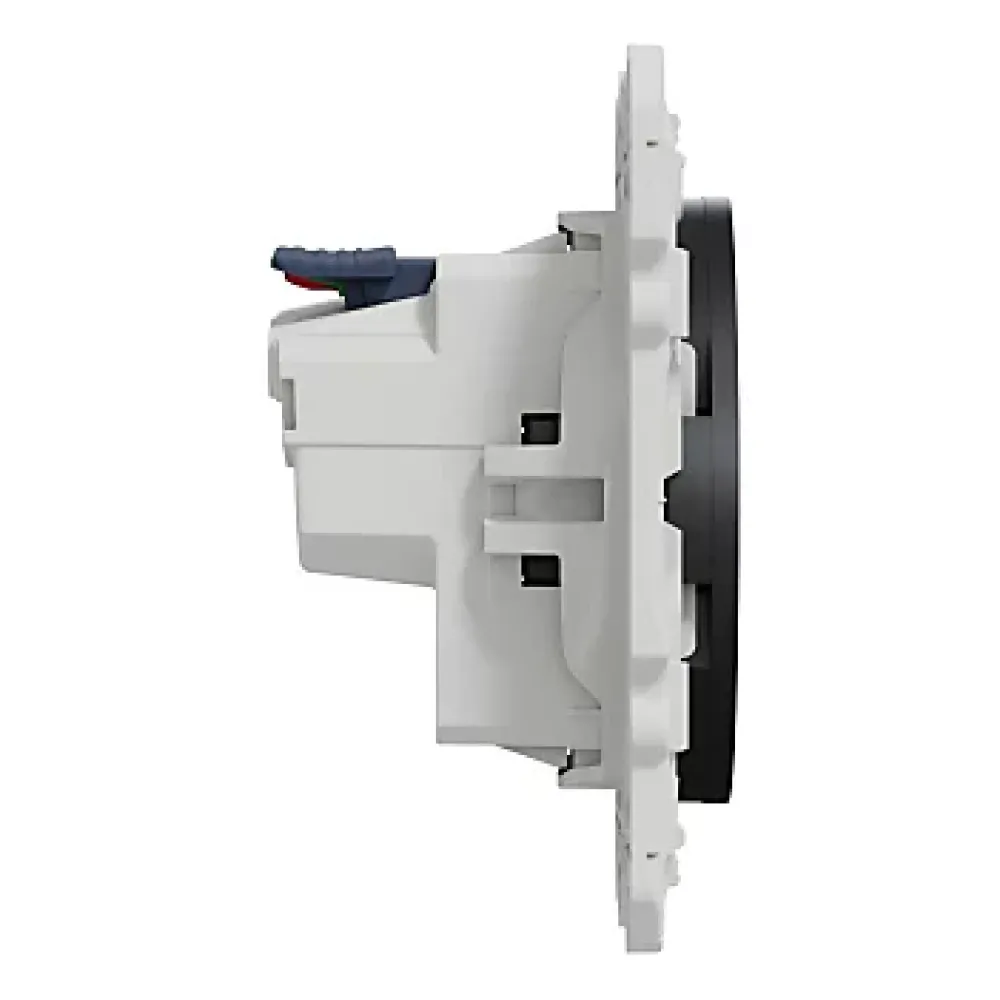 Schneider Electric Prise 2 pôles + terre affleurante connexion rapide Odace anthracite