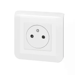 Legrand Prise 2 pôles + terre à vis Mosaïc blanc