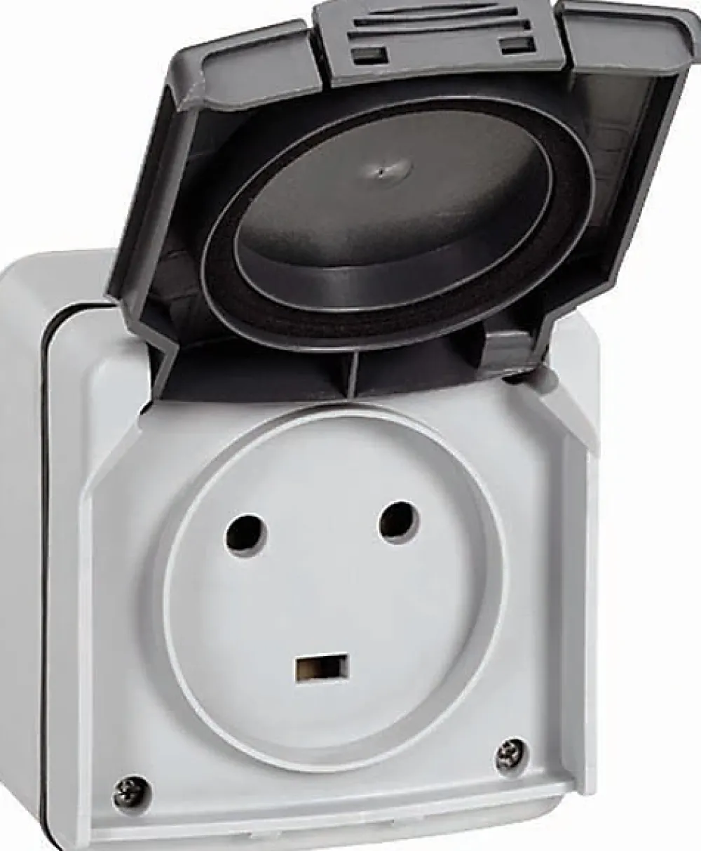 Legrand Prise 2P+T 20A IP55 saillie Plexo gris