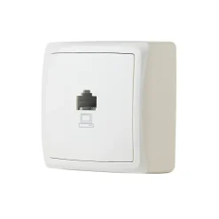 Jacobsen Prise En Saillie-Prise RJ45 monobloc en saillie Sigurd blanc complet