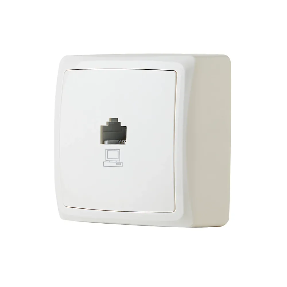 Jacobsen Prise En Saillie-Prise RJ45 monobloc en saillie Sigurd blanc complet