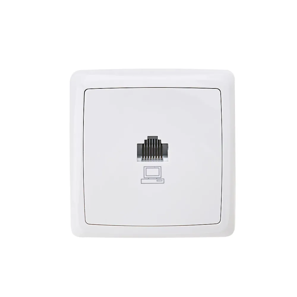 Jacobsen Prise En Saillie-Prise RJ45 monobloc en saillie Sigurd blanc complet