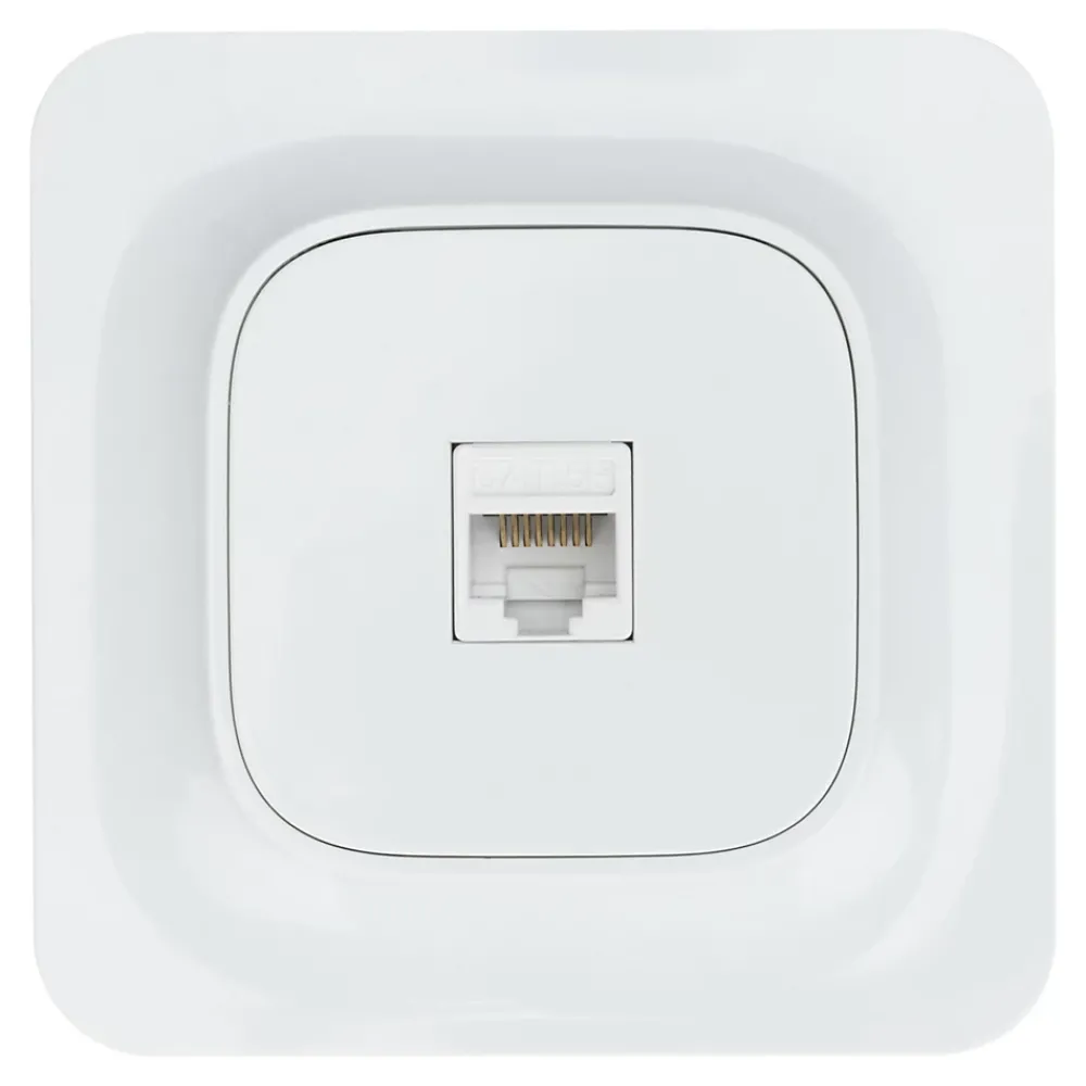 Jacobsen Prise Encastrable-Prise RJ45 éthernet Kennet blanc complet