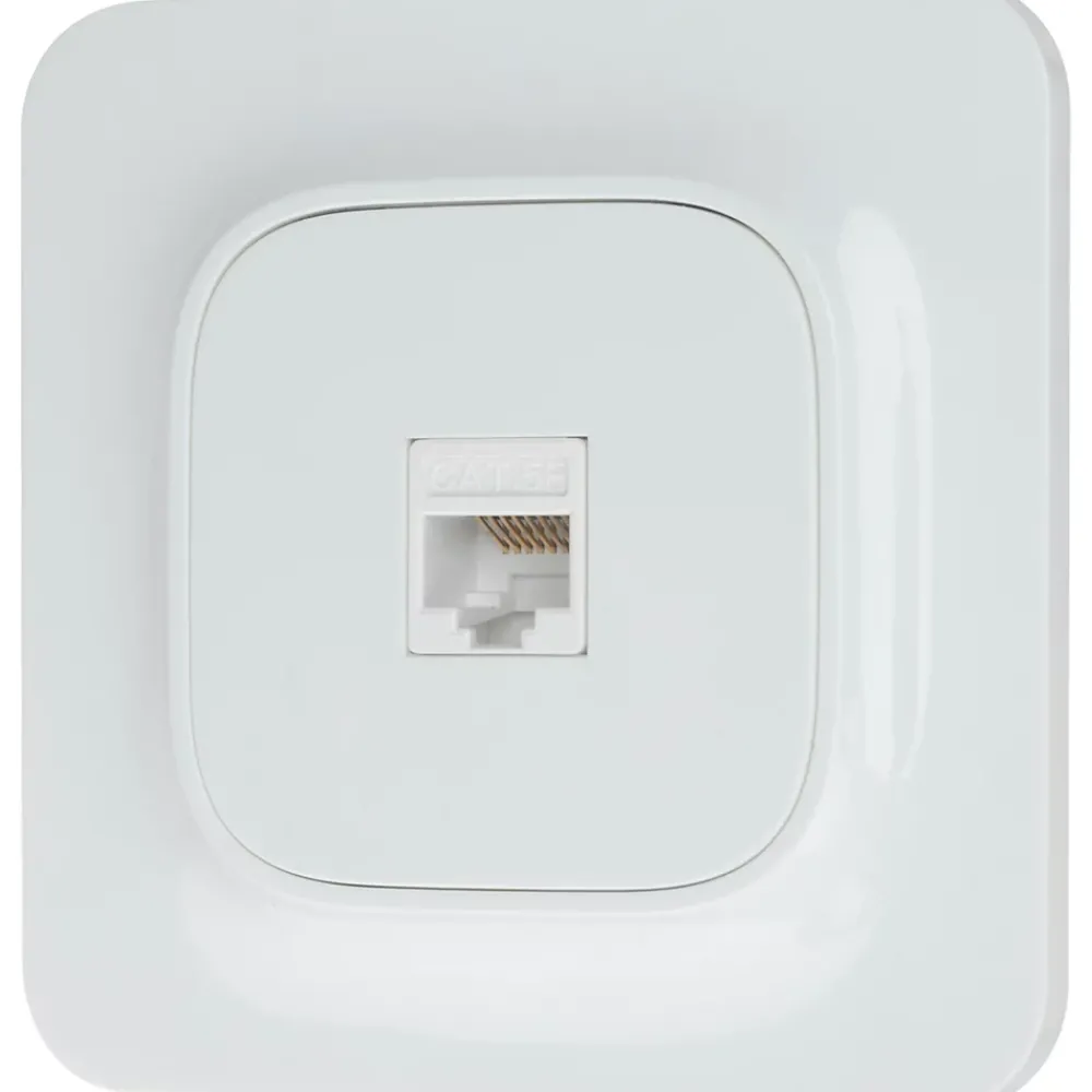 Jacobsen Prise Encastrable-Prise RJ45 éthernet Kennet blanc complet