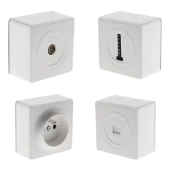 Zenitech Boite D'Encastrement-Prise saillie + TV + RJ45 + téléphone 8 plots