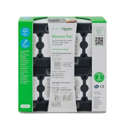 Schneider Electric 3 prises avec terre + 1 interrupteur va-et-vient Mureva Styl blanc, lot
