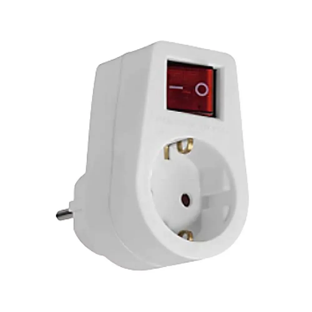 Zenitech Prise Schuko 16A + interrupteur - Blanc -