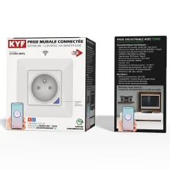 Kyf Commande De L'Éclairage-2 Prises encastrées 3000W & Ports USB-A + USB-C Wifi + Suivi de consommation