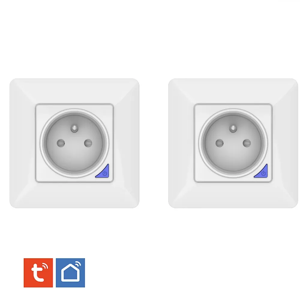 Kyf Commande De L'Éclairage-2 Prises encastrées 3000W Wifi + Suivi de consommation
