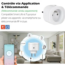 Kyf Commande De L'Éclairage-3 Prises intérieures 3680W connectées Wifi+ 3 Interrupteurs ON/OFF