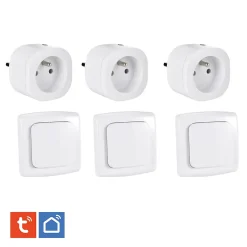 Kyf Commande De L'Éclairage-3 Prises intérieures 3680W connectées Wifi+ 3 Interrupteurs ON/OFF