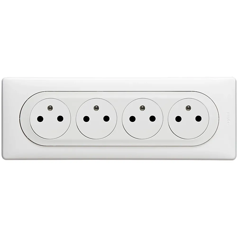 Legrand 4 prises 2 pôles+terre Céliane blanc