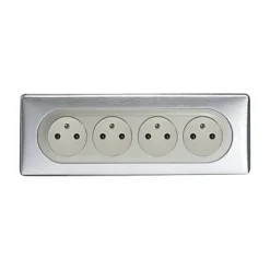 Legrand Prise Encastrable-4 prises pré-câblées Céliane aluminium