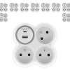 Zenitech Transformateur, Convertisseur Et Chargeur Usb-5 prises 3x16A + 2 ports USB A/C -