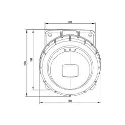 Ide Prise Tétrapolaire 32a 3p+n+t - 5 Broches - Encastrable Sur Coffret - étanche Ip67 -
