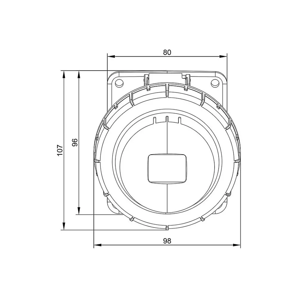 Ide Prise Tétrapolaire 32a 3p+n+t - 5 Broches - Encastrable Sur Coffret - étanche Ip67 -