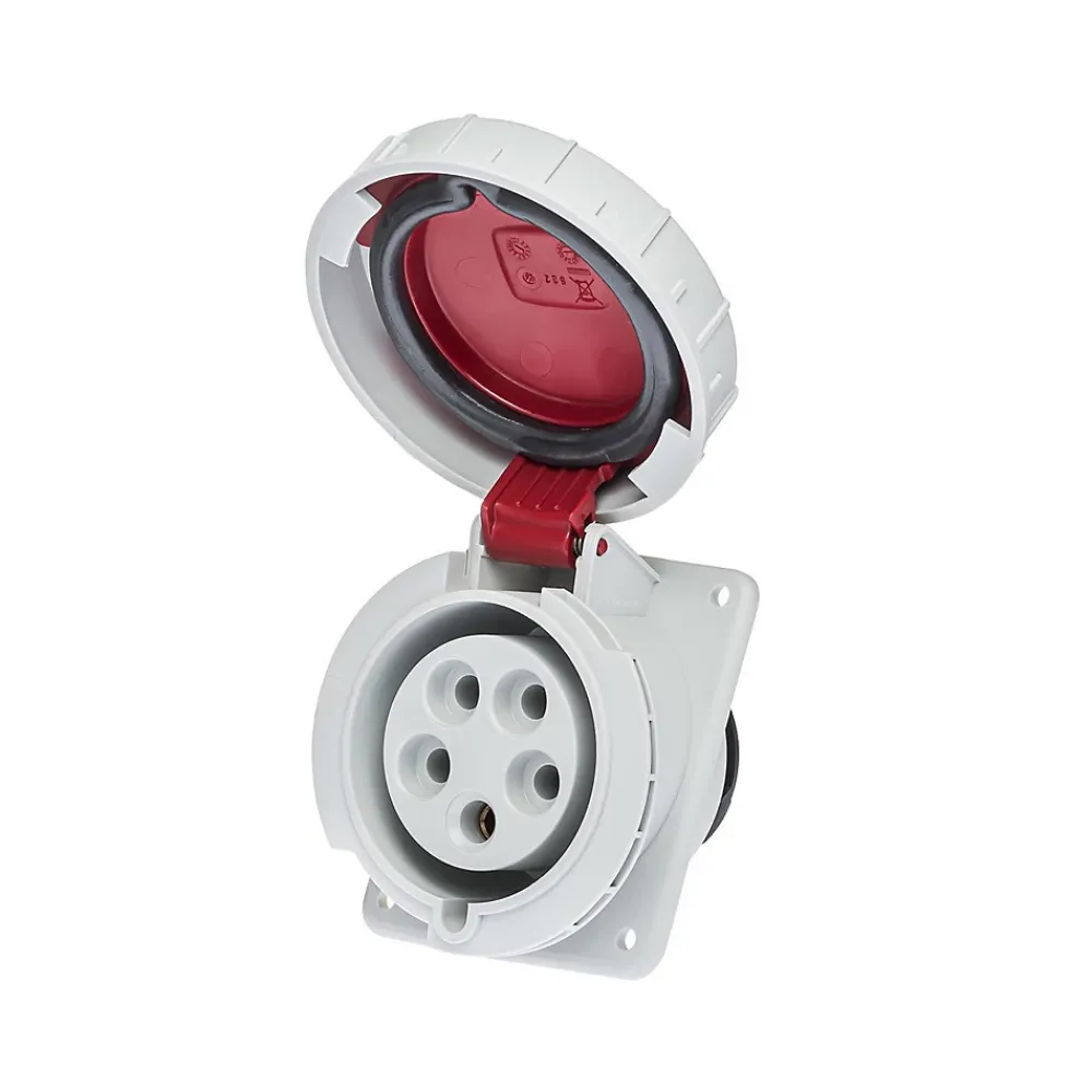 Ide Prise Tétrapolaire 32a 3p+n+t - 5 Broches - Encastrable Sur Coffret - étanche Ip67 -