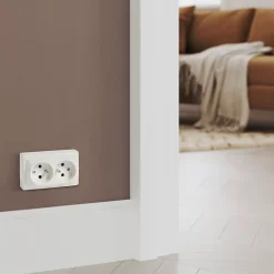 Jacobsen Prise En Saillie-Prise TV monobloc en saillie Sigurd blanc complet