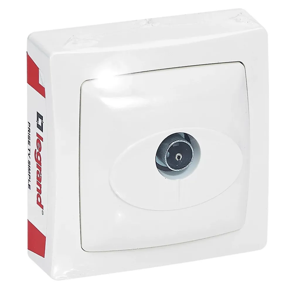 Legrand Prise En Saillie-Prise TV simple ASL blanc 9.5 mm