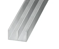 Profilé double U aluminium brut 10 x 16 x 10 mm, 2 m