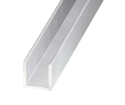 Profilé U aluminium anodisé incolore 15 x 15 x 15 mm, 2 m