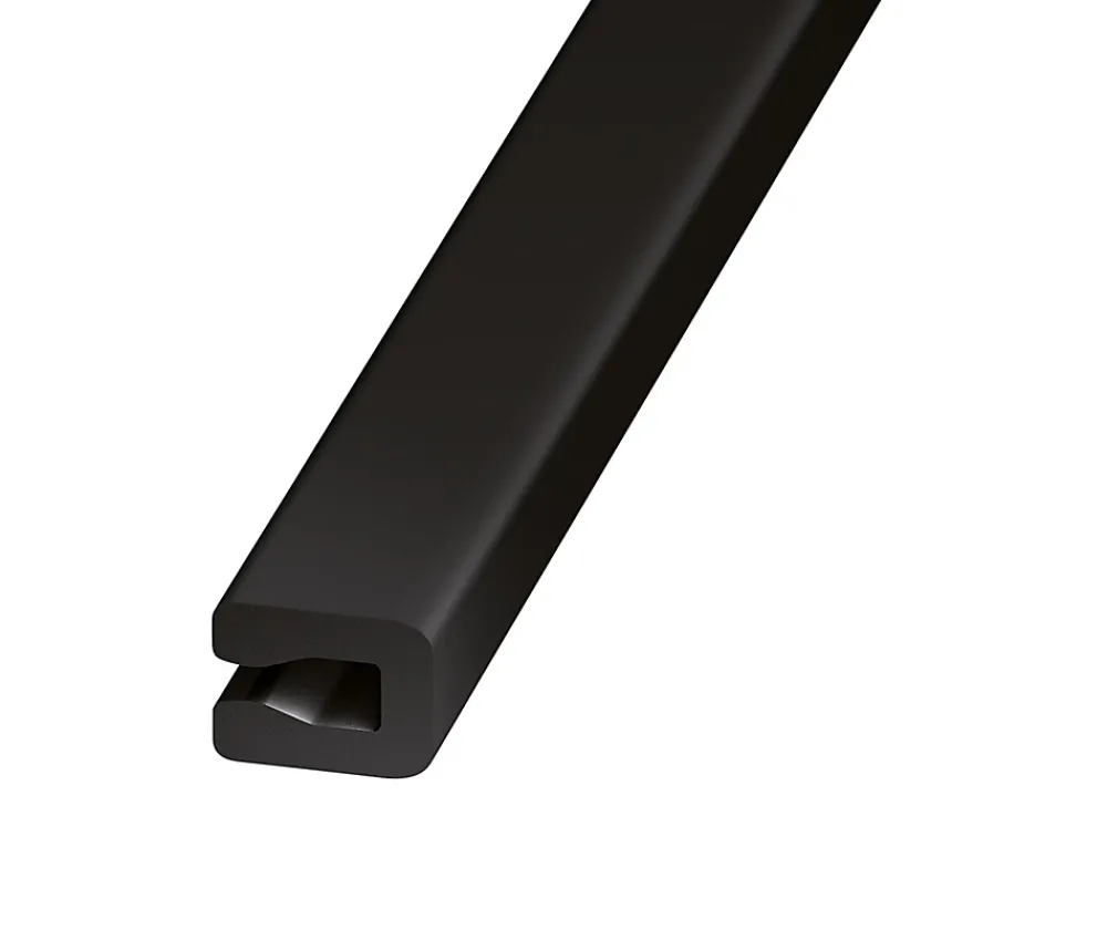 Profilé-Profilé U entourage tôle PVC noir 7 x 4 mm, 1 m