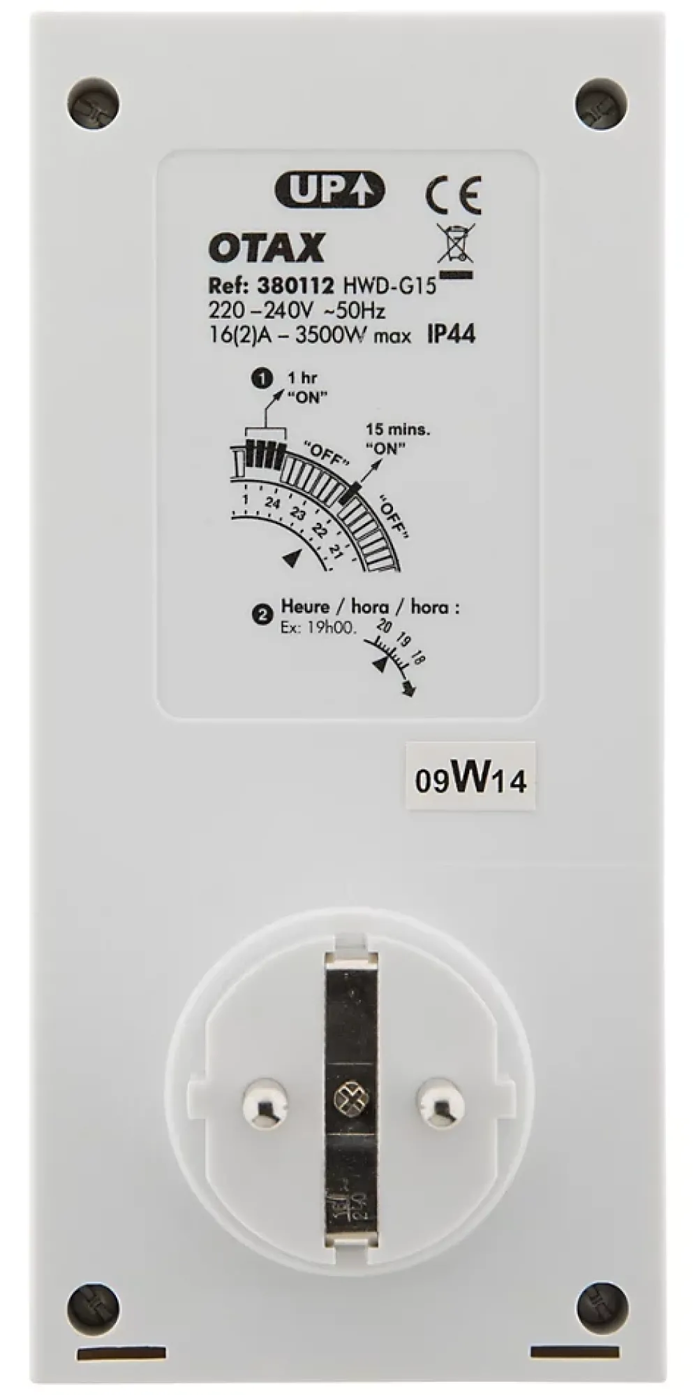 Zenitech Programmateur extérieur Schuko IP44 48 programmes -