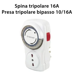 Velamp Prise Programmable-Programmateur hebdomadaire mécanique - 10/16A.