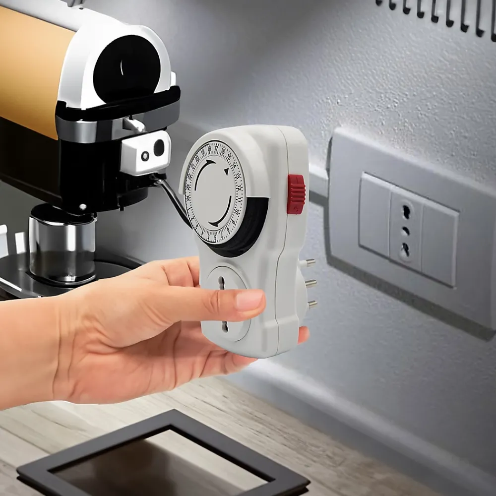 Velamp Prise Programmable-Programmateur journalier mécanique, programmes 15 minutes - 10/16A