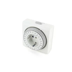 Chacon Prise Étanche-Programmateur mécanique carré Schuko -