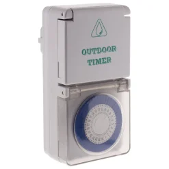 Zenitech Prise Étanche-Programmateur mécanique Schuko IP44 blanc