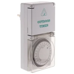 Zenitech Prise Étanche-Programmateur mécanique Schuko IP44 noir